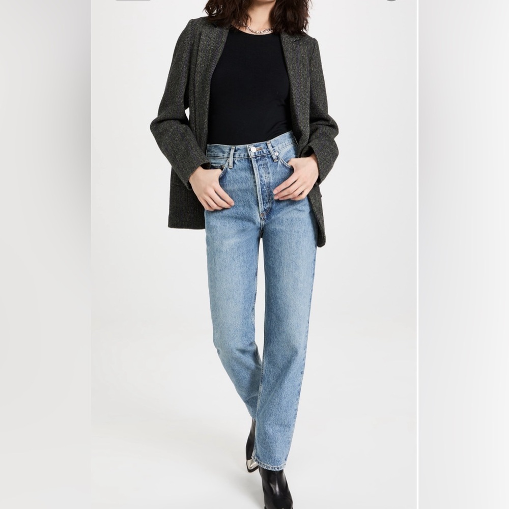 Agolde 90’s Pinch Waist High Rise Straight Jeans in Navigate